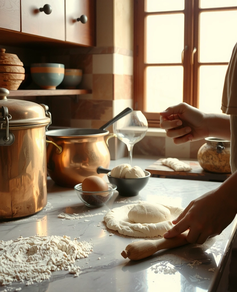 Etching of Italian culinary craftsmanship